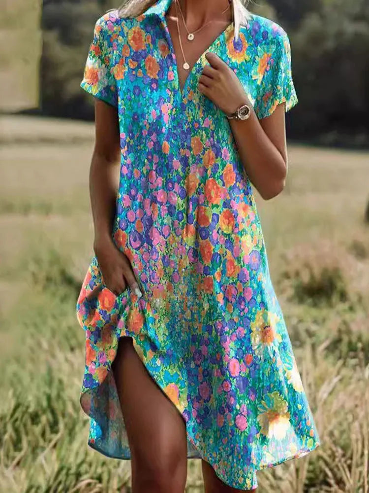 Vintage-style Spring Dress | Turquoise