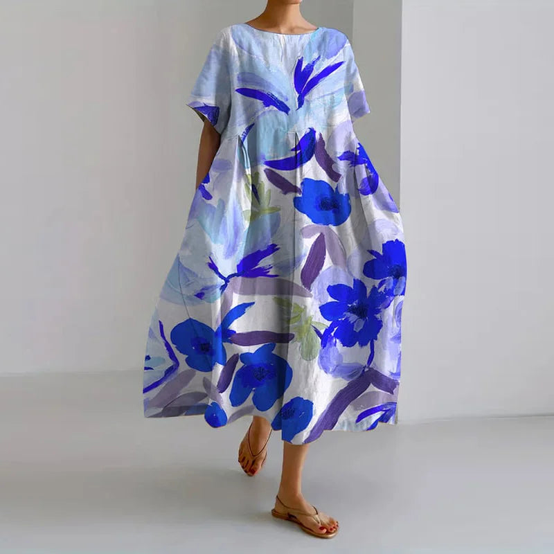 ISLA - FLORAL PRINT V-NECK DRESS